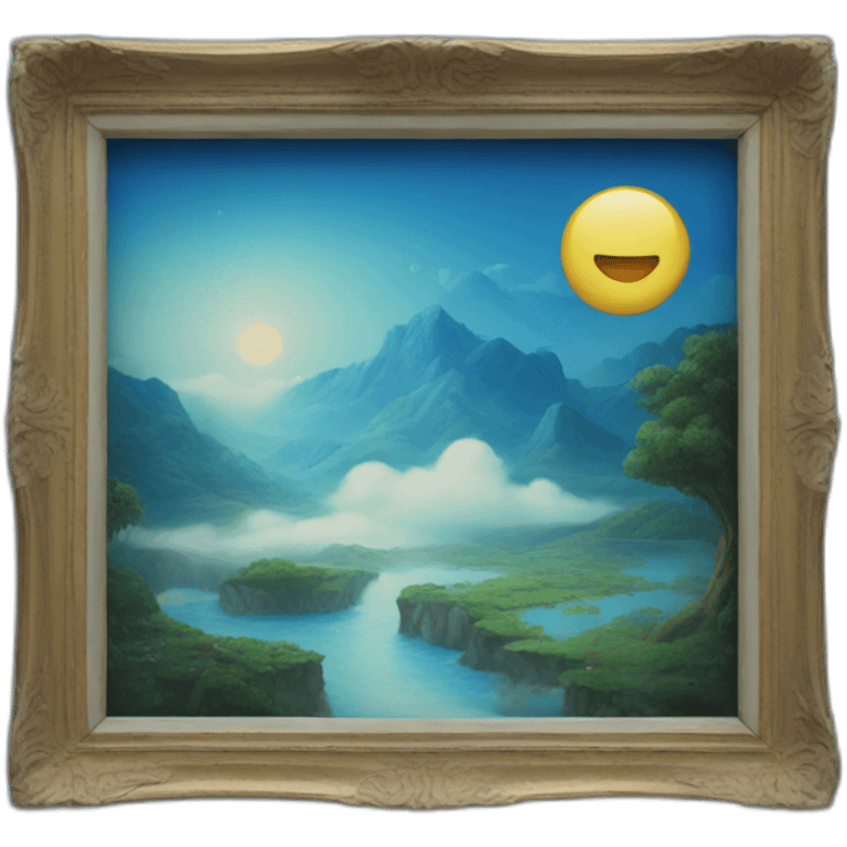 dreamland picture painting blue in frame  emoji