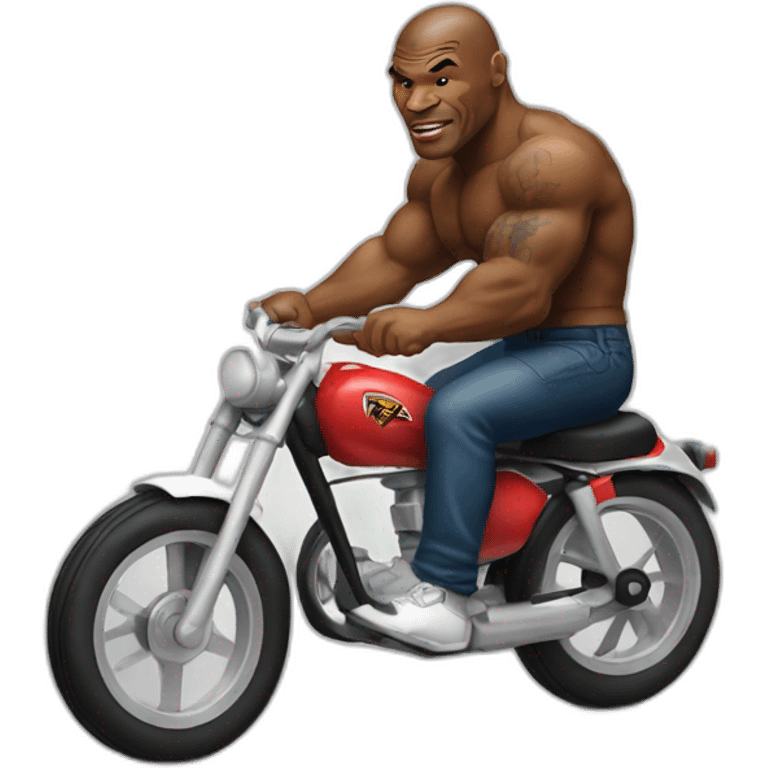 mike tyson riding a small bike emoji