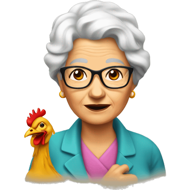 granma on chicken emoji