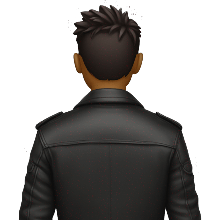 cool boy with leather jacket, from the back emoji