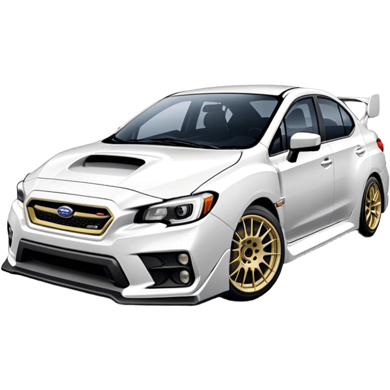 White wrx sti Subaru car emoji