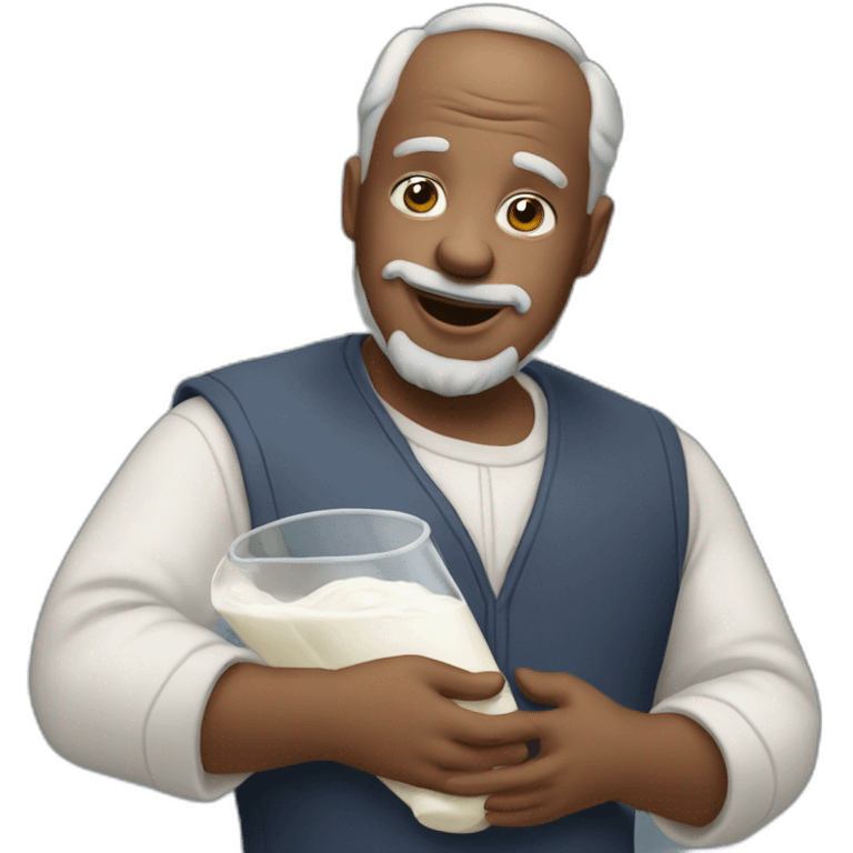 Papa qui boit du lait emoji