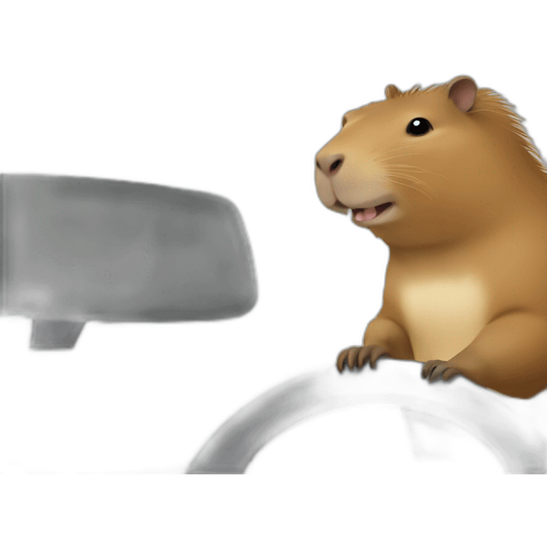 Capybara in a car emoji