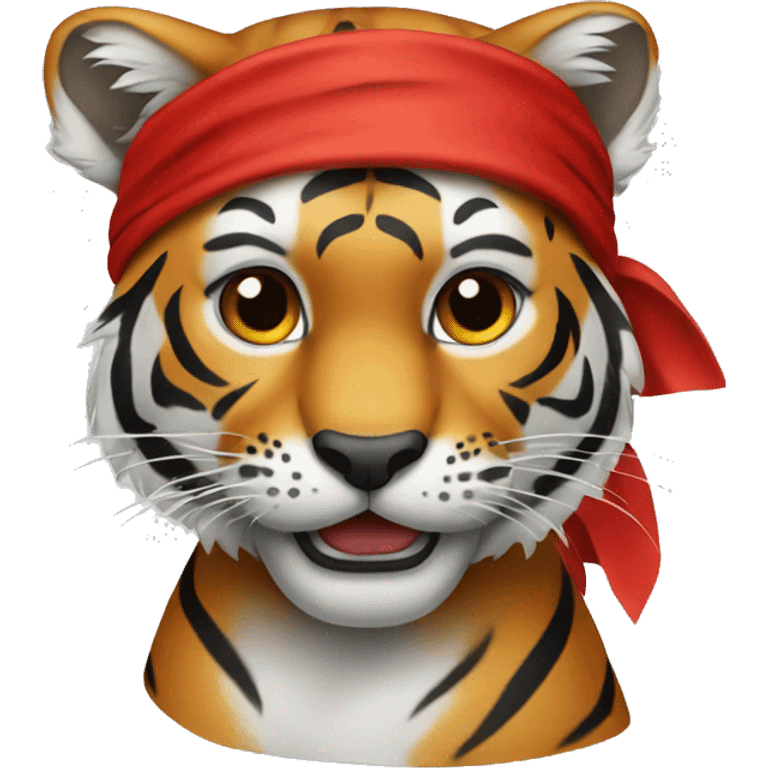 Tiger wearing a red bandana  emoji