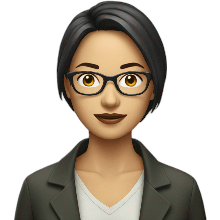 woman with glasses, matrix in background emoji