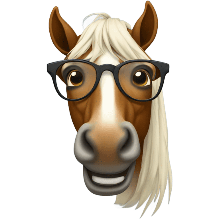 Horse wearing glasses emoji