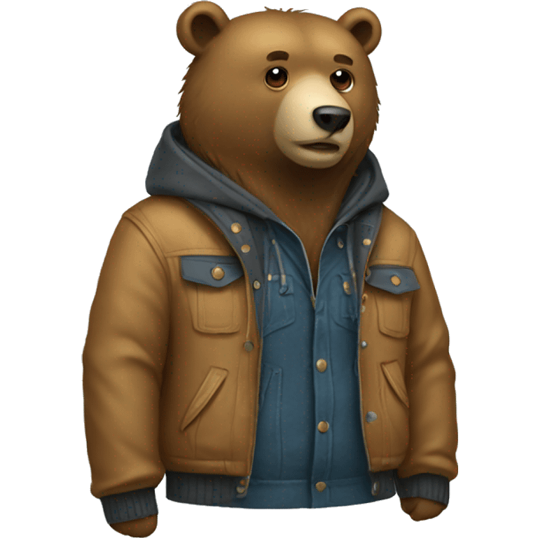 Bear wearing jacket emoji