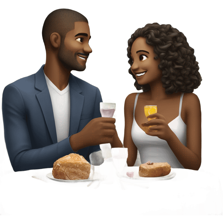 Hyper Realistic Romantic date for stunningly beautiful couple emoji