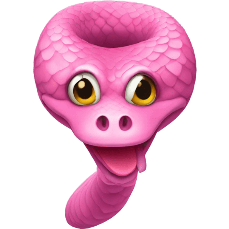 Snake with a pink bow on his head emoji