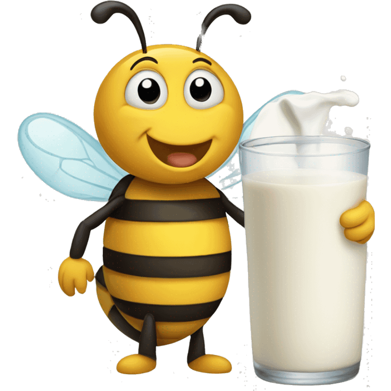 bee holding milk emoji