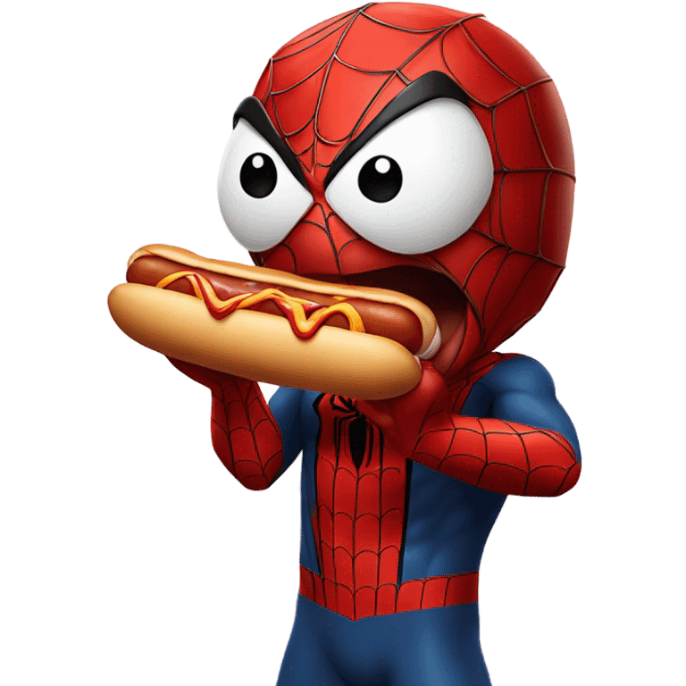 spider-man eating a hotdog  emoji