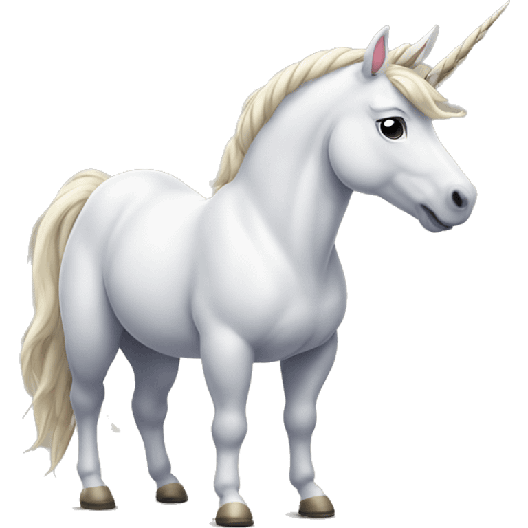 unicorn doing a standing squat emoji