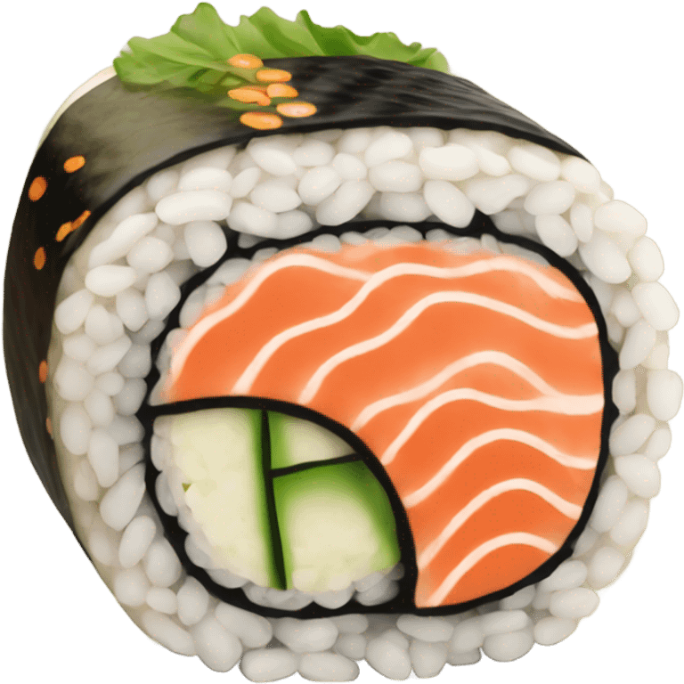 A classic sushi roll emoji