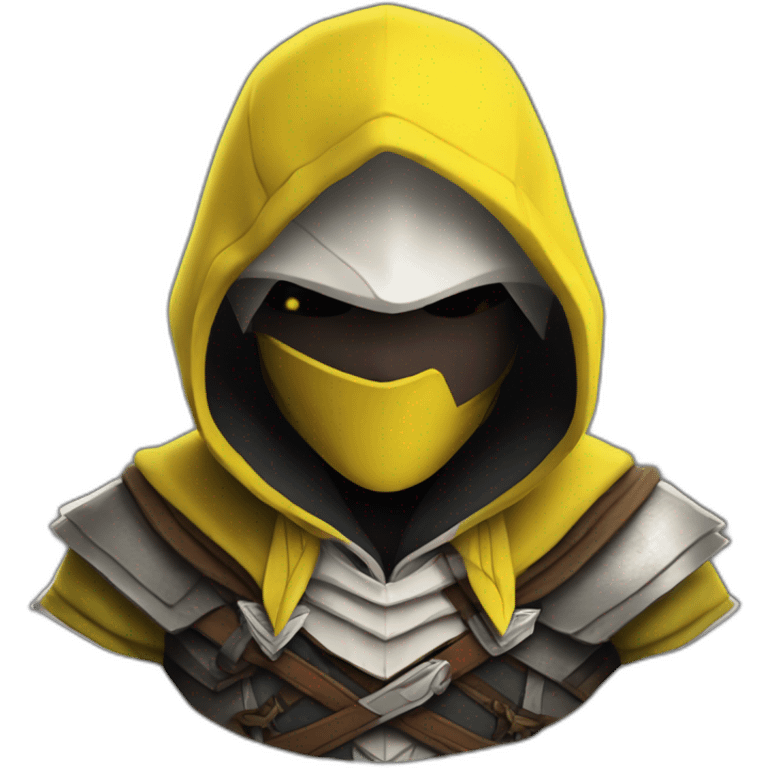 Assassin's creed avec un peau jaune emoji