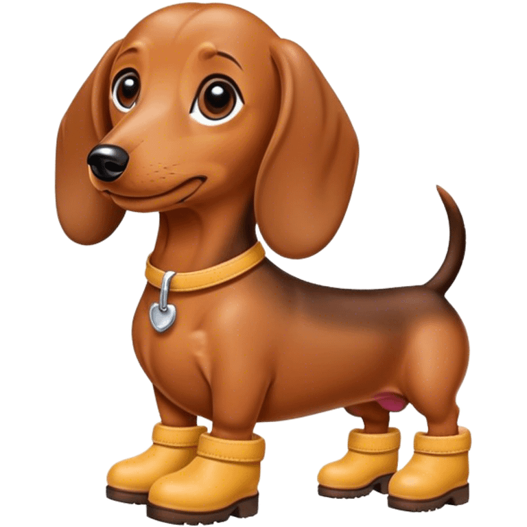 Dachshund wearing uggs Boots  emoji