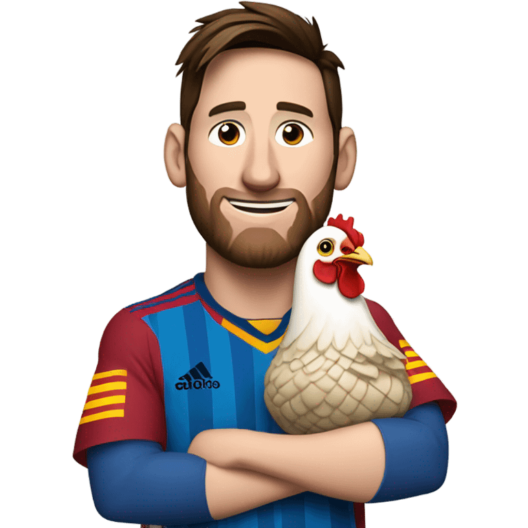 Messi holding hen emoji