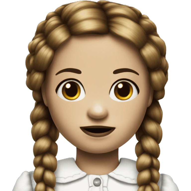 1 Scary Annabelle doll with red pigtails  emoji