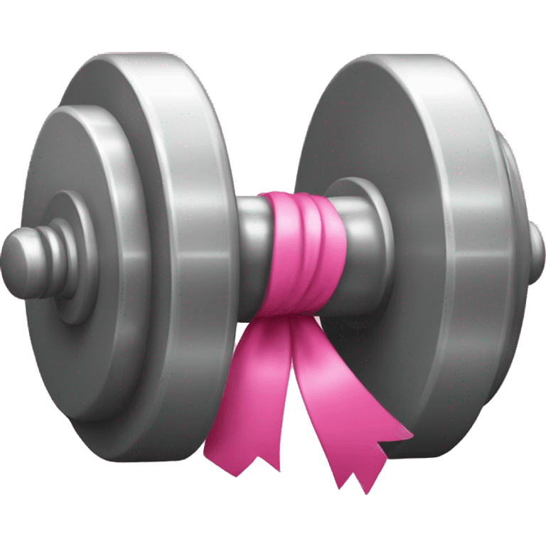 dumbell with a pink bow emoji