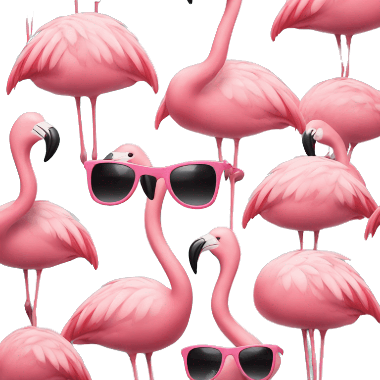 Flamingo wearing sunglasses emoji