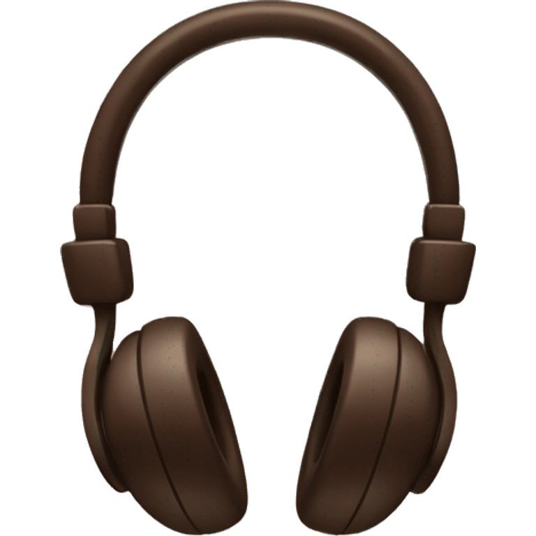 headphones dark brown emoji