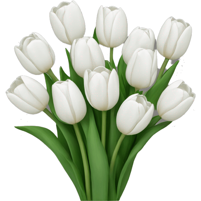 white tulip bouquet  emoji