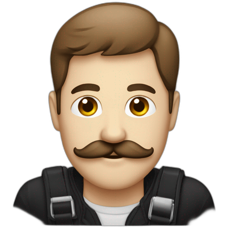 Homme avec une moustache noire d'ouvrier allemand emoji