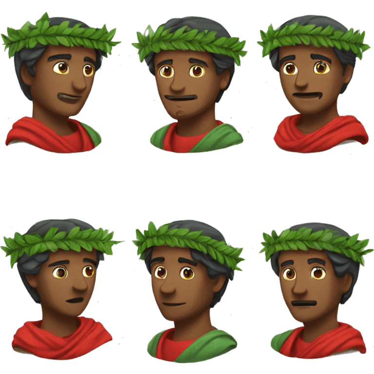 Dante Alighieri with a green laurel wreath on his head emoji