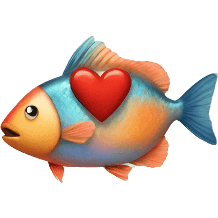 Heart with fish emoji