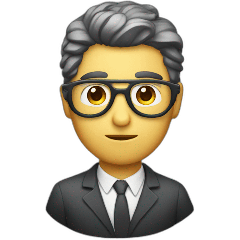 Persona sin pelo en la cabeza con gafas y nariz muy grande emoji