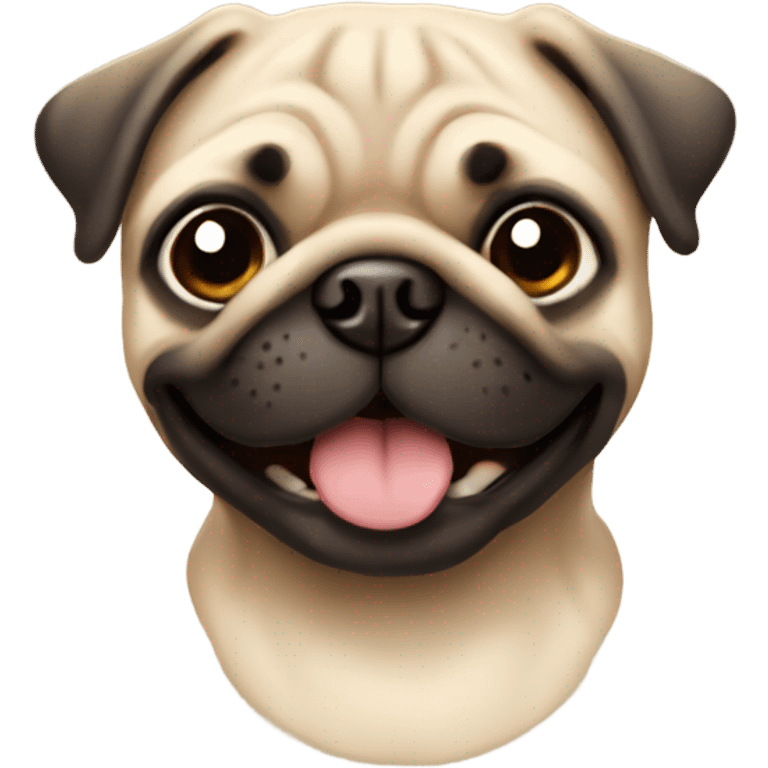 Cute beige male pug smiling emoji