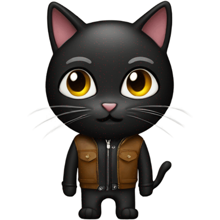 black skinny cat leather jacket emoji