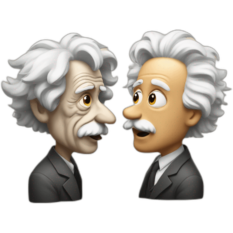 Newton argue with Einstein emoji