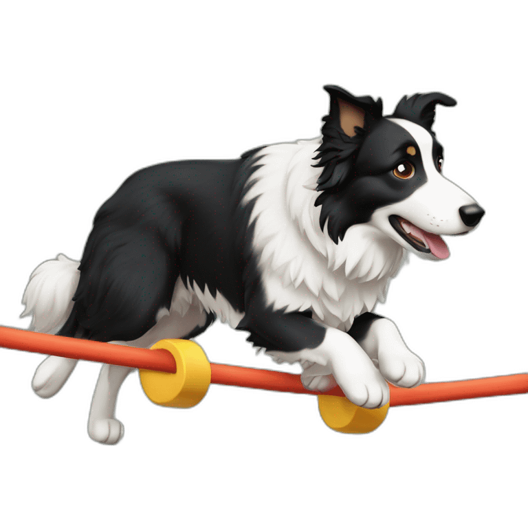 Border collie doing agility emoji