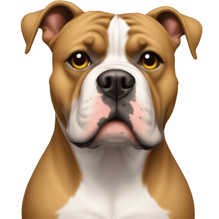 American bully blanco con una mancha en el ojo izquierdo  emoji