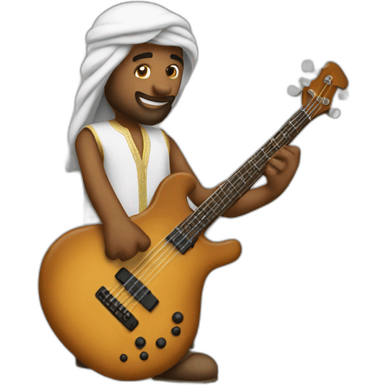 Arabian playing basse guitar emoji