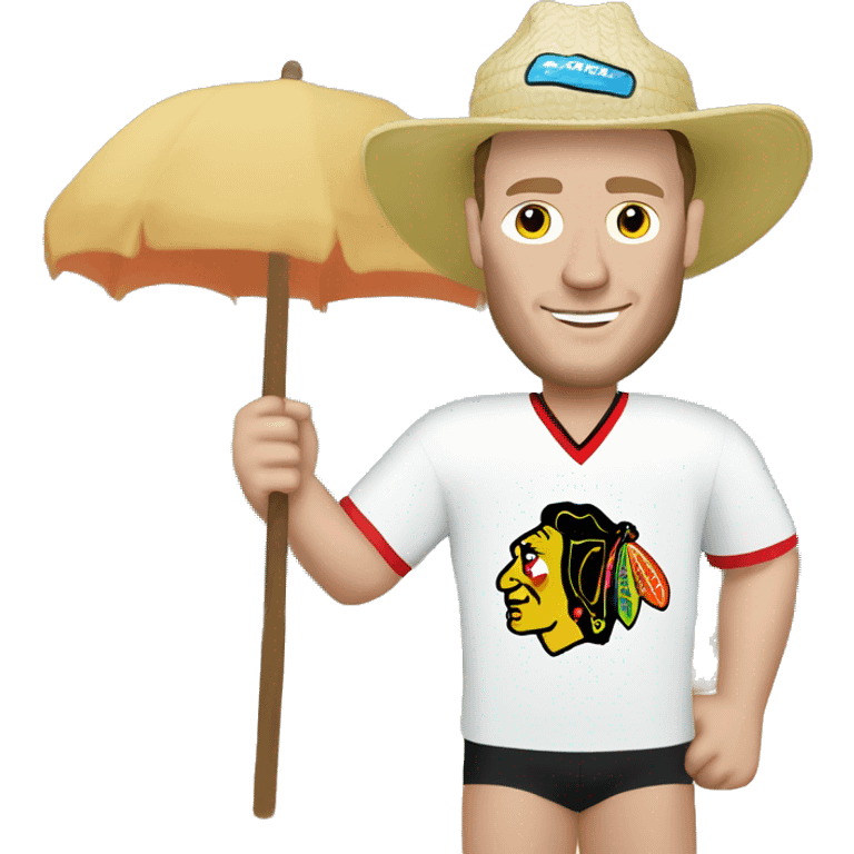 Jonathan Toews as beach bum emoji