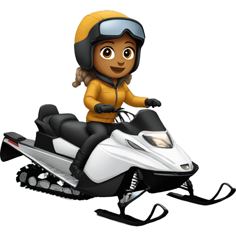 Girl riding a snowmobile  emoji