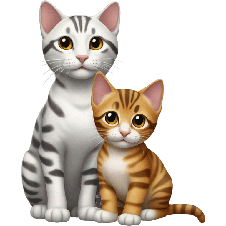 two-cats-bengal-and-bengal-light-kitten-together emoji