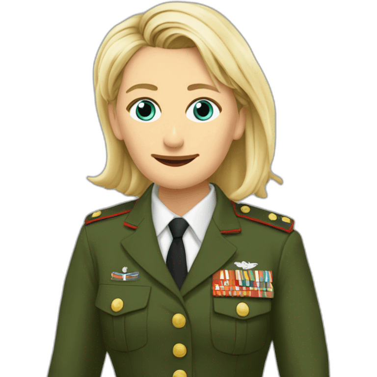 Marine lepen qui fait le signe jul emoji