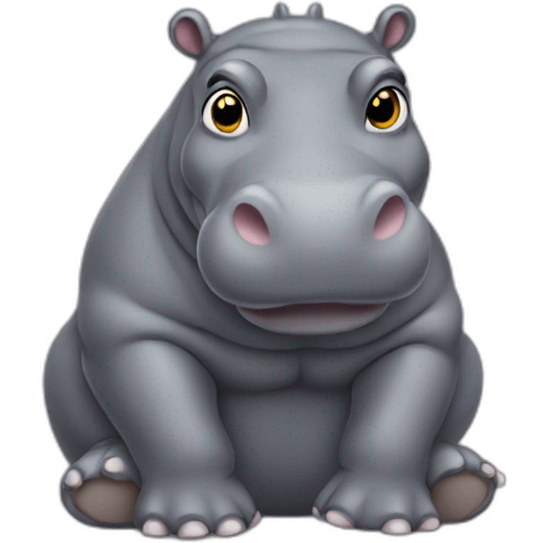 hippo sitting down emoji