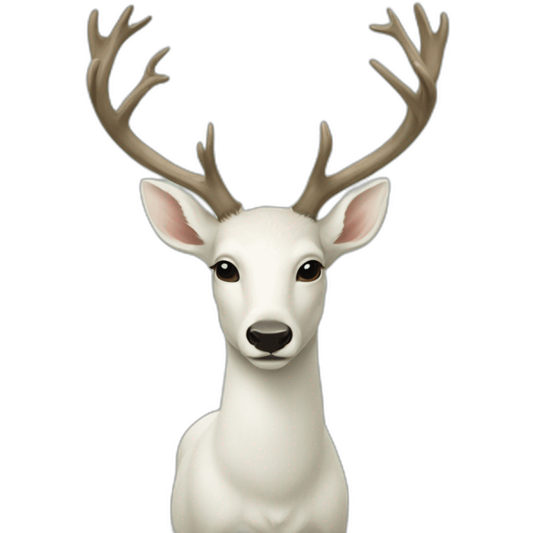 white deer see himself on the mirror emoji