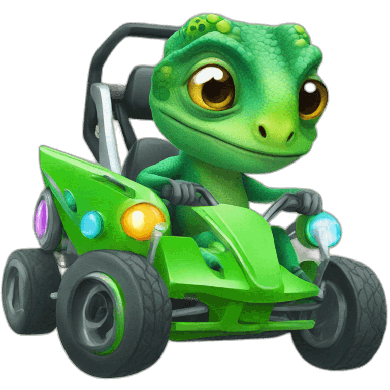 Chameleon go-kart emoji