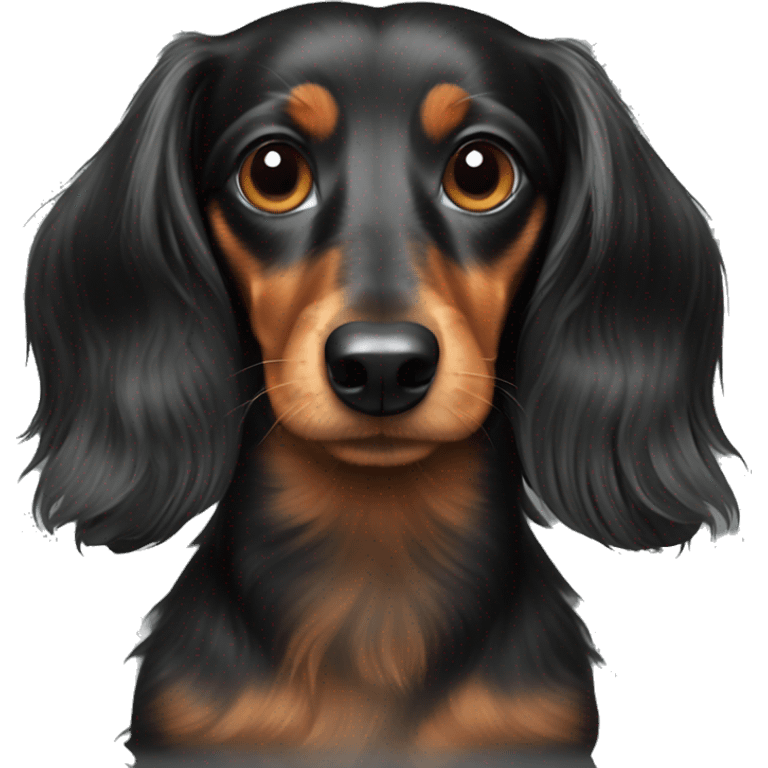 Mini long haired dachshund  emoji