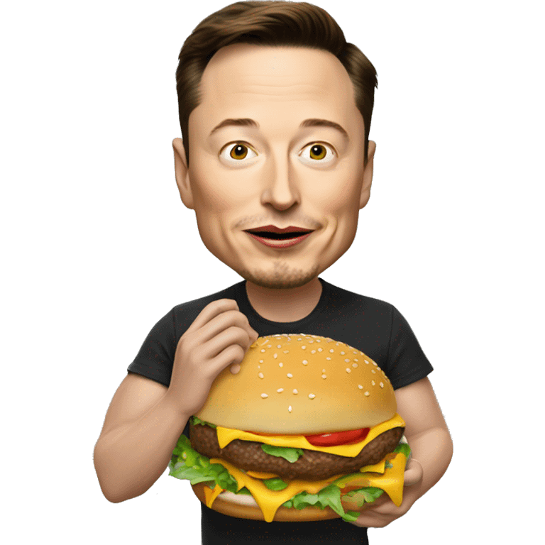 elon musk eating a hamburger  emoji