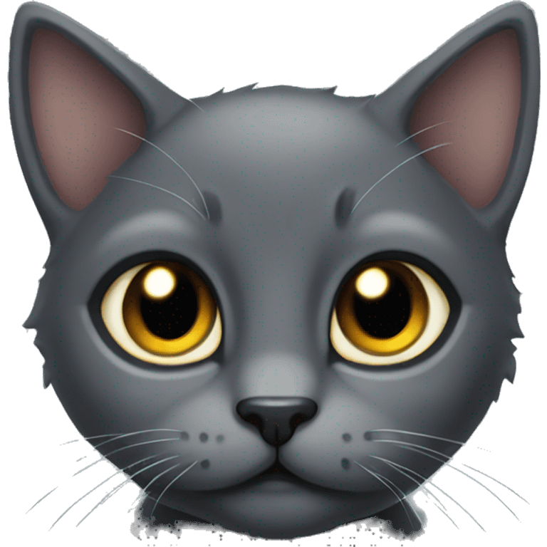 solid dark grey kitten emoji