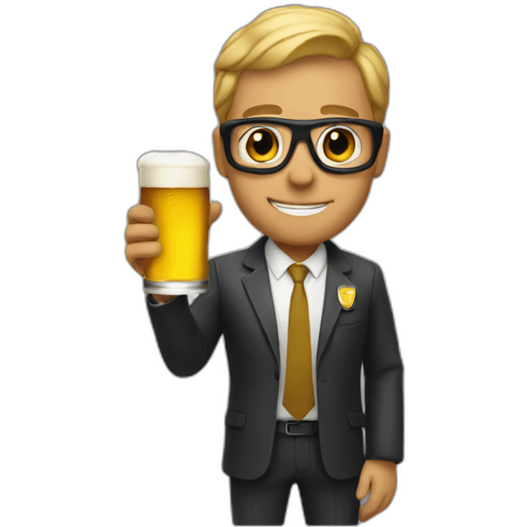 Agent 8 with beers  emoji