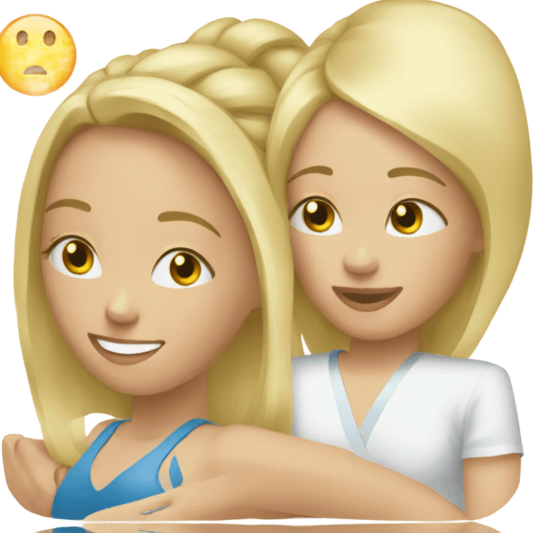 blonde gets massage emoji