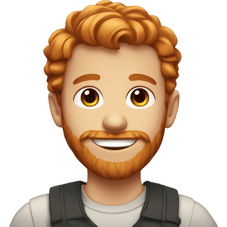 smiling boy with beard portrait with a more ginger hair and beard  emoji