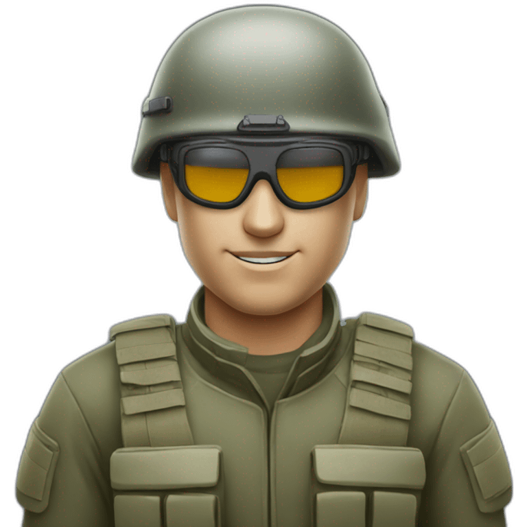 danish soldier from the side wearing vr glasses emoji