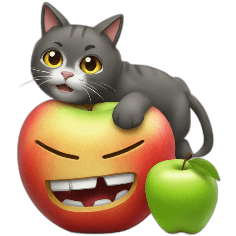 crash apple with cat emoji